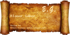 Blaser Gábor névjegykártya